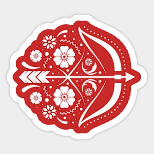 Floral Folk Style Archery Sticker